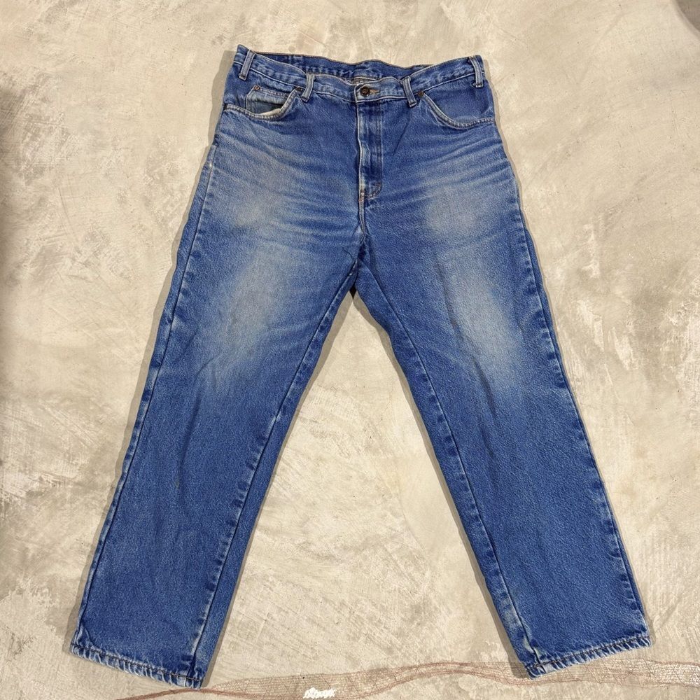 Dickies‎ Green, Blue, and White Flannel-Lined Jeans